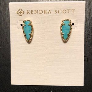 Blue and gold Kendra Scott earrings